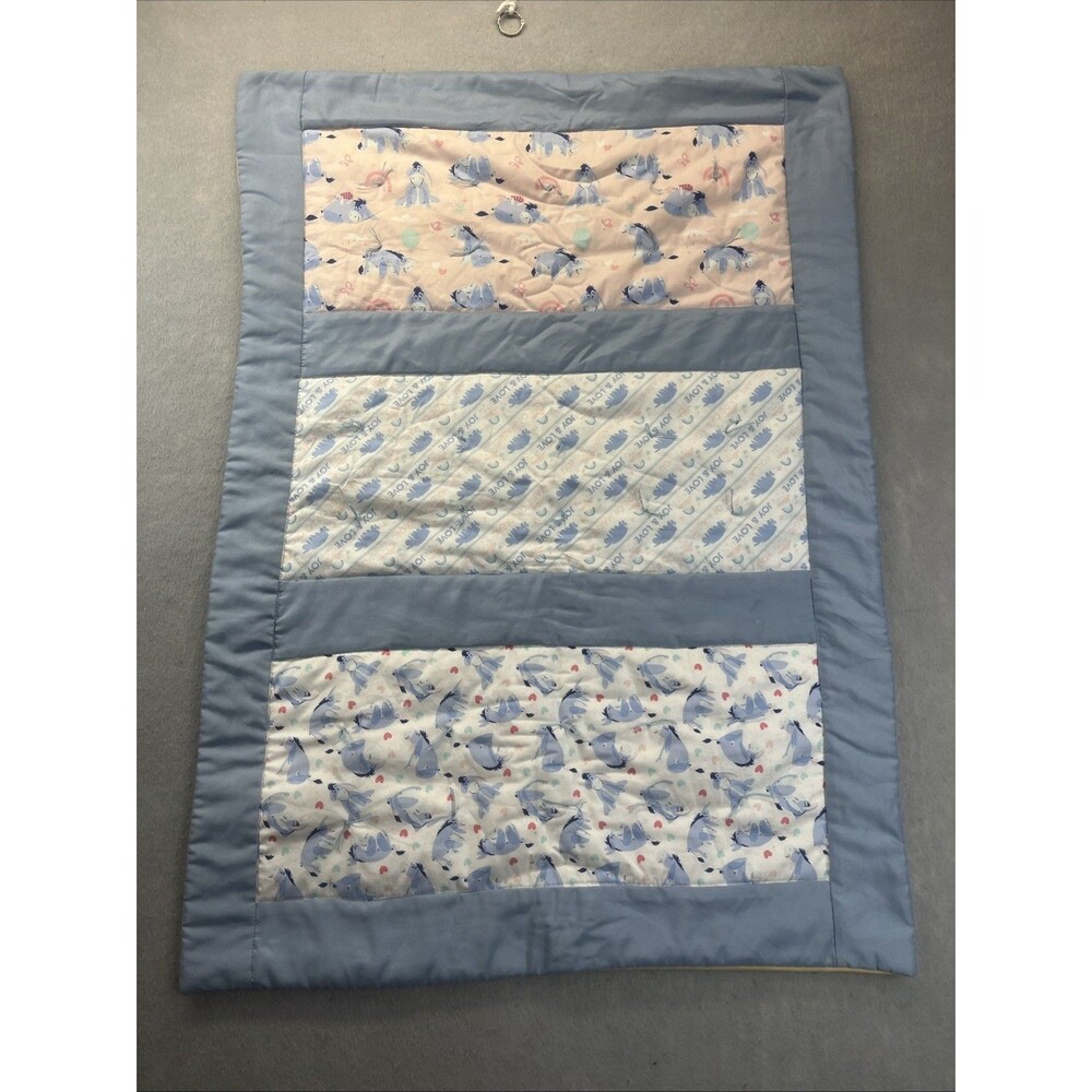 WINNIE the POOH Eeyore Blue Handmade Baby Quilt Blanket